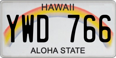HI license plate YWD766