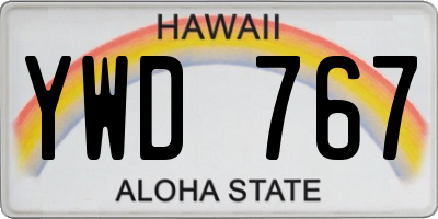 HI license plate YWD767
