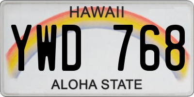 HI license plate YWD768