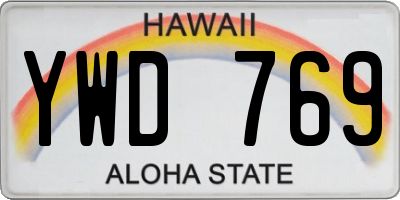 HI license plate YWD769
