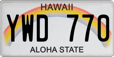 HI license plate YWD770