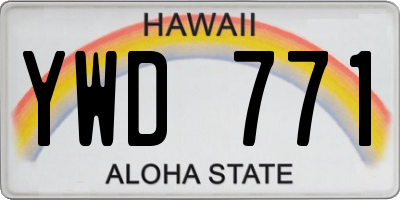 HI license plate YWD771