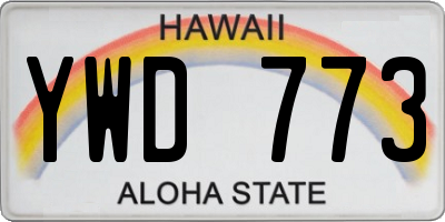 HI license plate YWD773