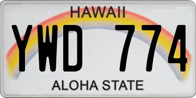 HI license plate YWD774