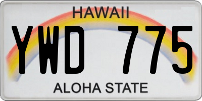 HI license plate YWD775