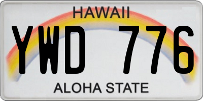 HI license plate YWD776