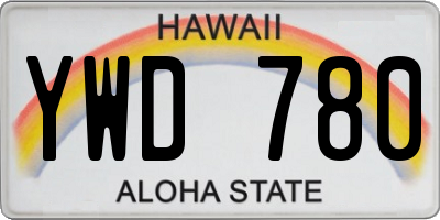 HI license plate YWD780
