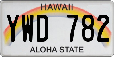 HI license plate YWD782