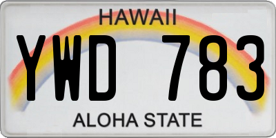 HI license plate YWD783