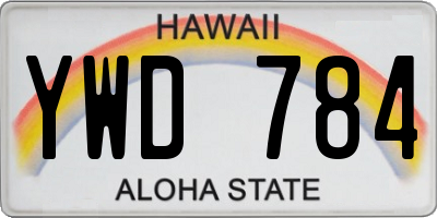 HI license plate YWD784