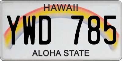 HI license plate YWD785