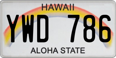 HI license plate YWD786