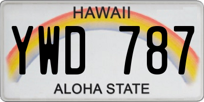 HI license plate YWD787