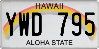 HI license plate YWD795