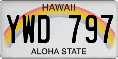 HI license plate YWD797