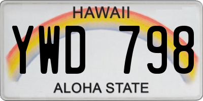 HI license plate YWD798