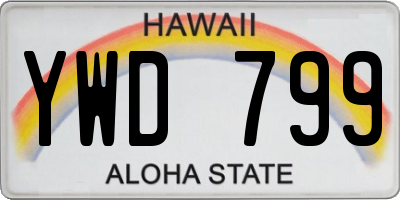 HI license plate YWD799