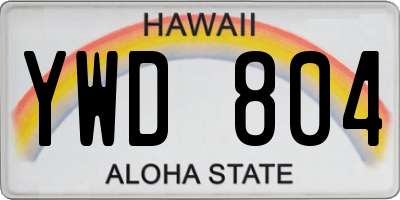 HI license plate YWD804