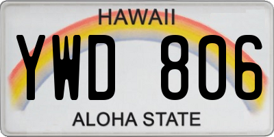 HI license plate YWD806