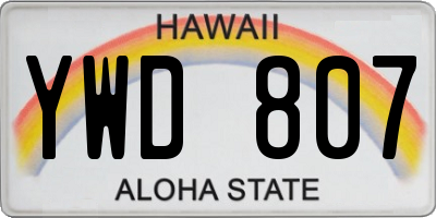 HI license plate YWD807