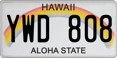 HI license plate YWD808