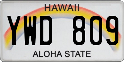 HI license plate YWD809