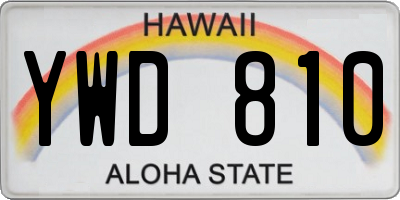 HI license plate YWD810