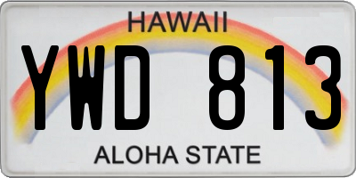 HI license plate YWD813