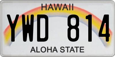 HI license plate YWD814