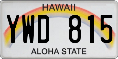 HI license plate YWD815