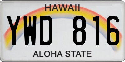 HI license plate YWD816