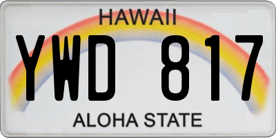 HI license plate YWD817