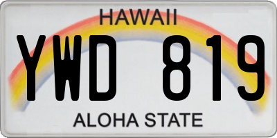 HI license plate YWD819