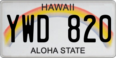 HI license plate YWD820