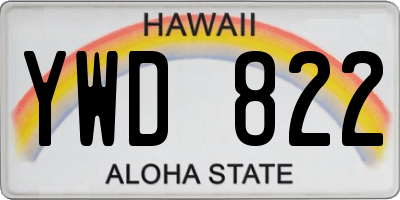 HI license plate YWD822