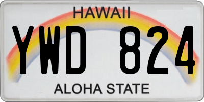 HI license plate YWD824
