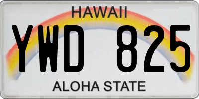 HI license plate YWD825