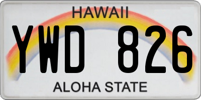 HI license plate YWD826
