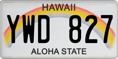HI license plate YWD827
