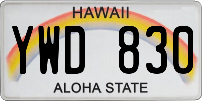 HI license plate YWD830