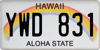 HI license plate YWD831