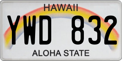 HI license plate YWD832