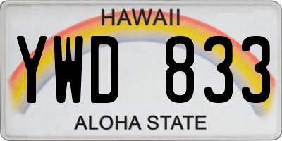 HI license plate YWD833