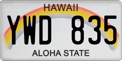 HI license plate YWD835