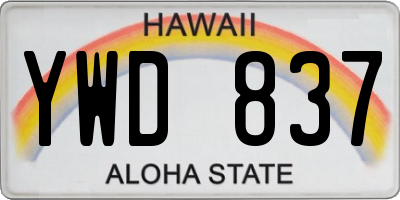 HI license plate YWD837