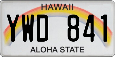 HI license plate YWD841