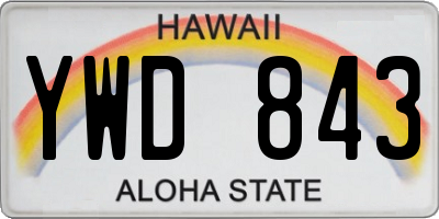 HI license plate YWD843