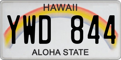 HI license plate YWD844