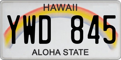 HI license plate YWD845