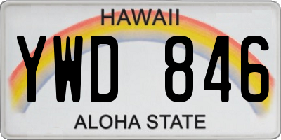 HI license plate YWD846
